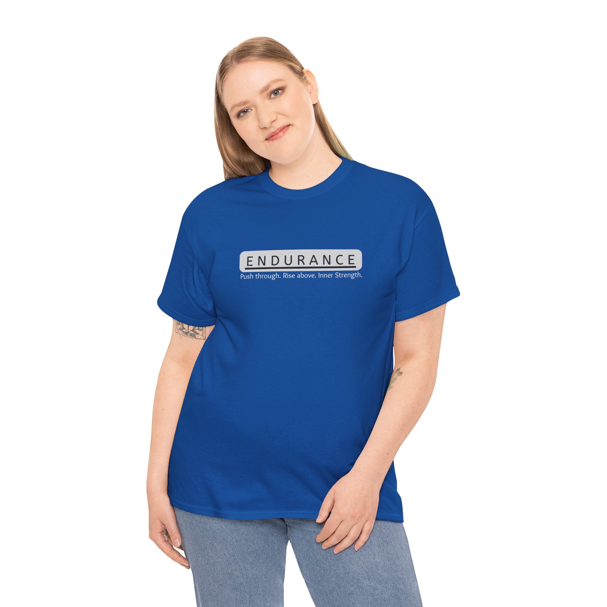 Inspirational Unisex Heavy Cotton Tee - 'Endurance' Motivational Shirt