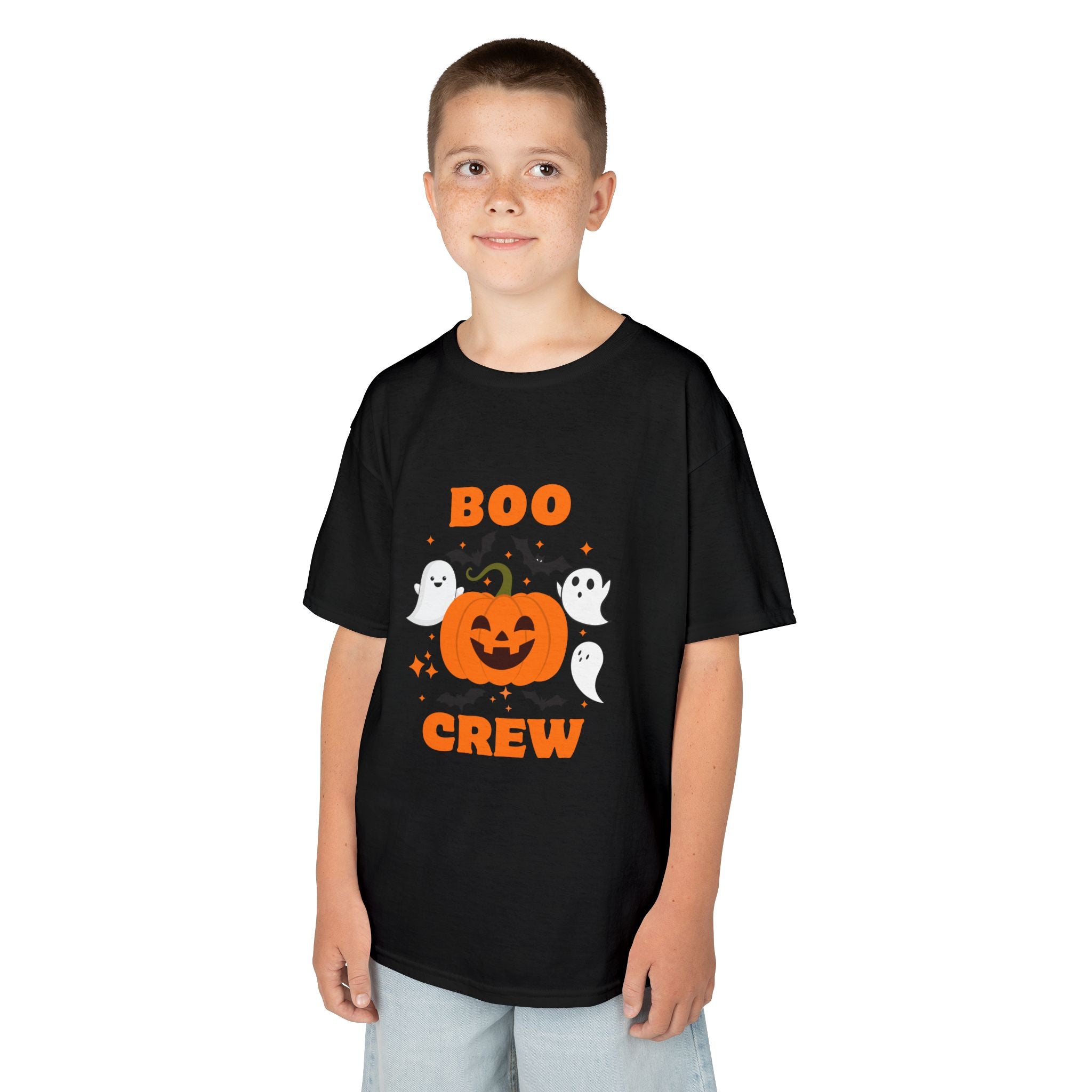 Kids Halloween Tee, Boo Crew T-Shirt for Boys and Girls, Halloween Costume Shirt, Trick-or-Treat Tee, Fun Ghost Print Shirt