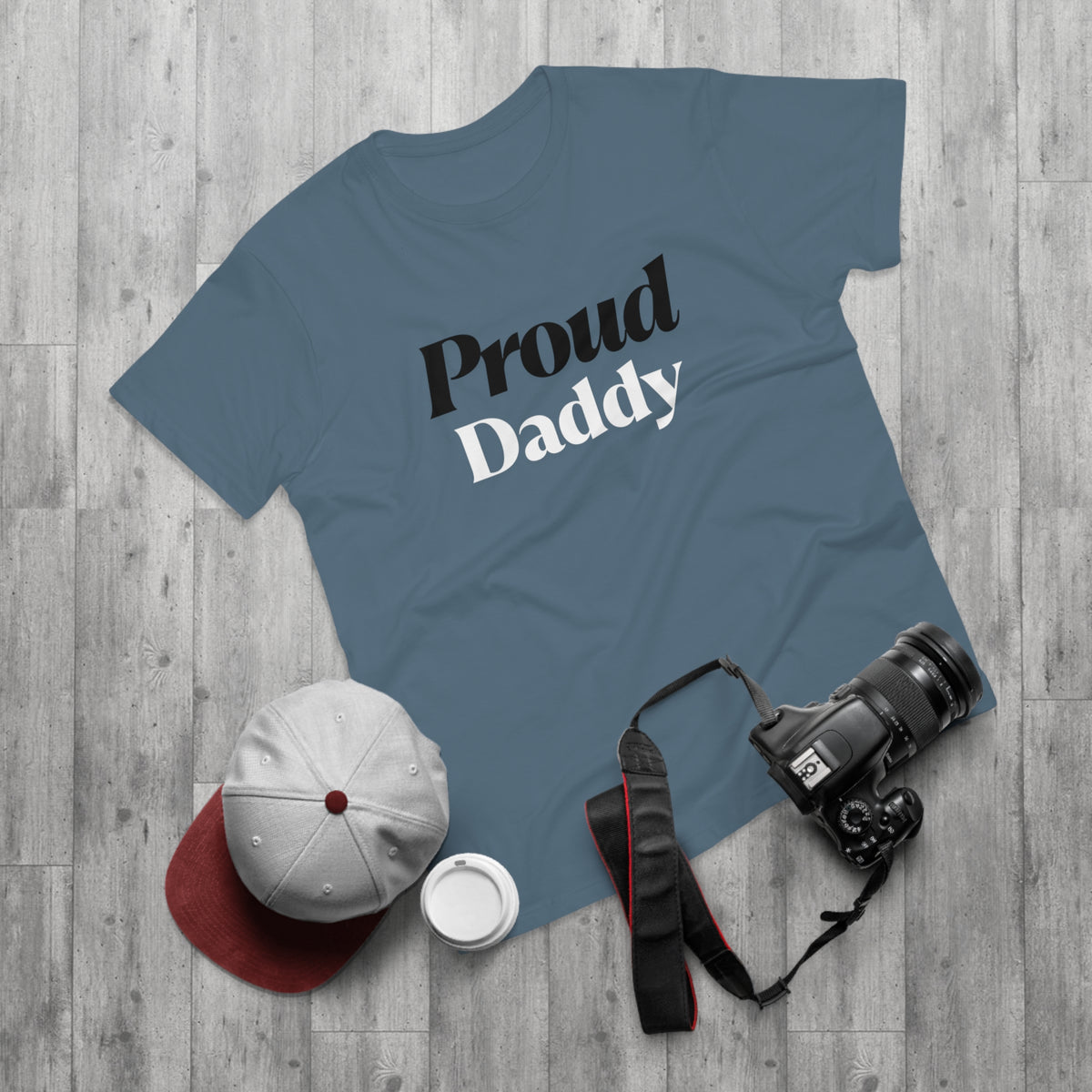 Proud Daddy T-Shirt — Bold Two-Tone Typography Tee for New & Expecting Dads