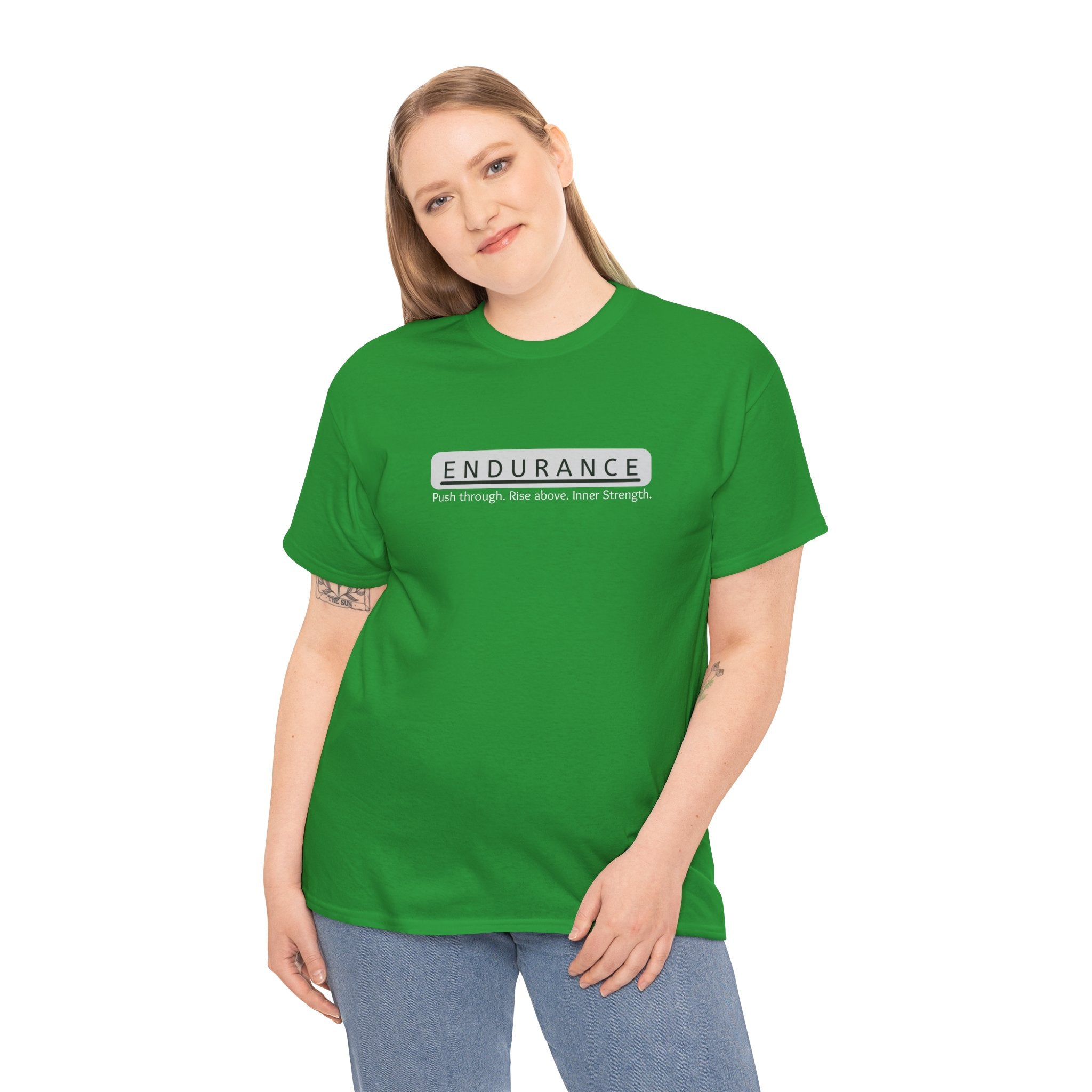 Inspirational Unisex Heavy Cotton Tee - 'Endurance' Motivational Shirt