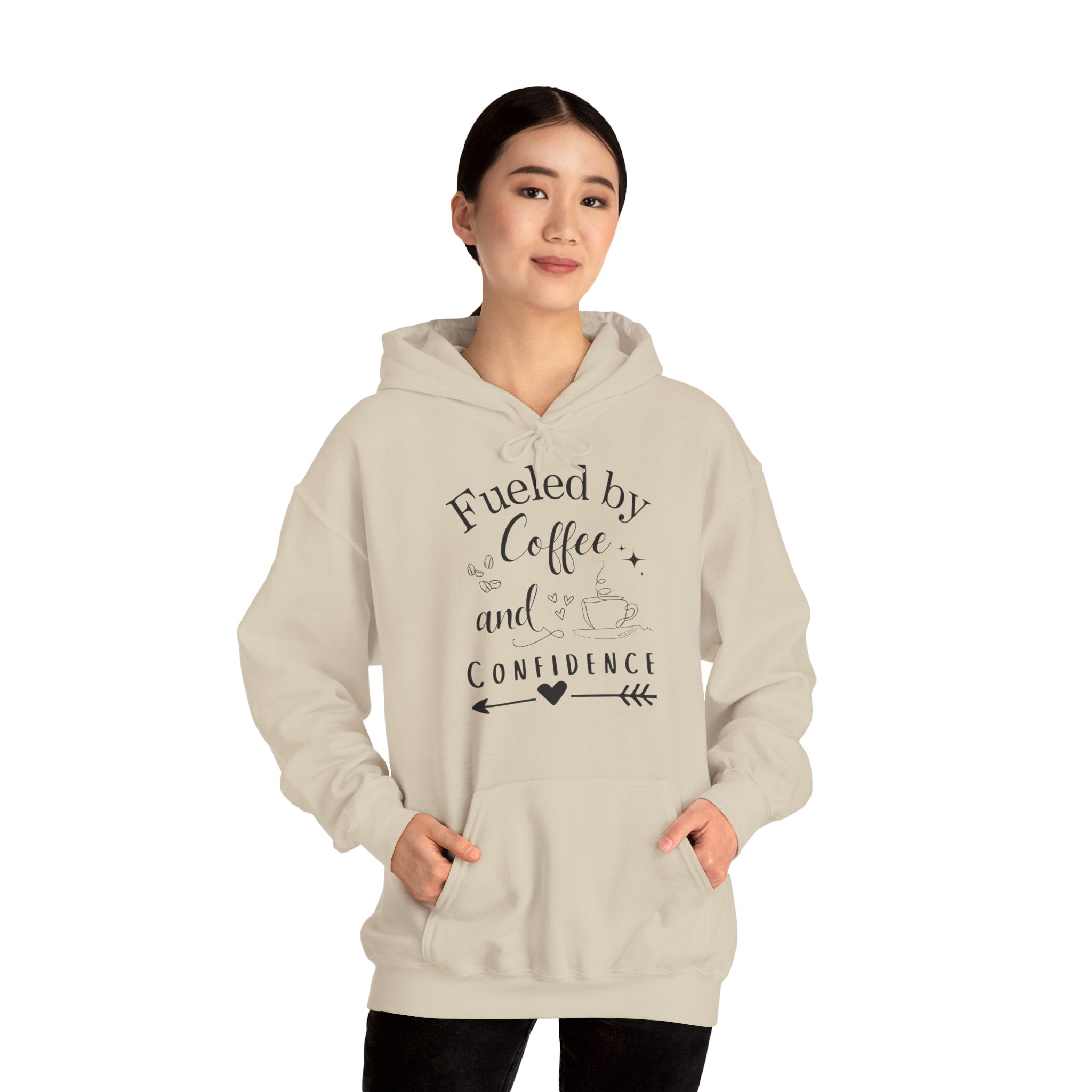 Coffee and Confidence Unisex Hoodie, Gift for Coffee Lovers, Inspirational Apparel, Motivational Fashion, Warm Layer